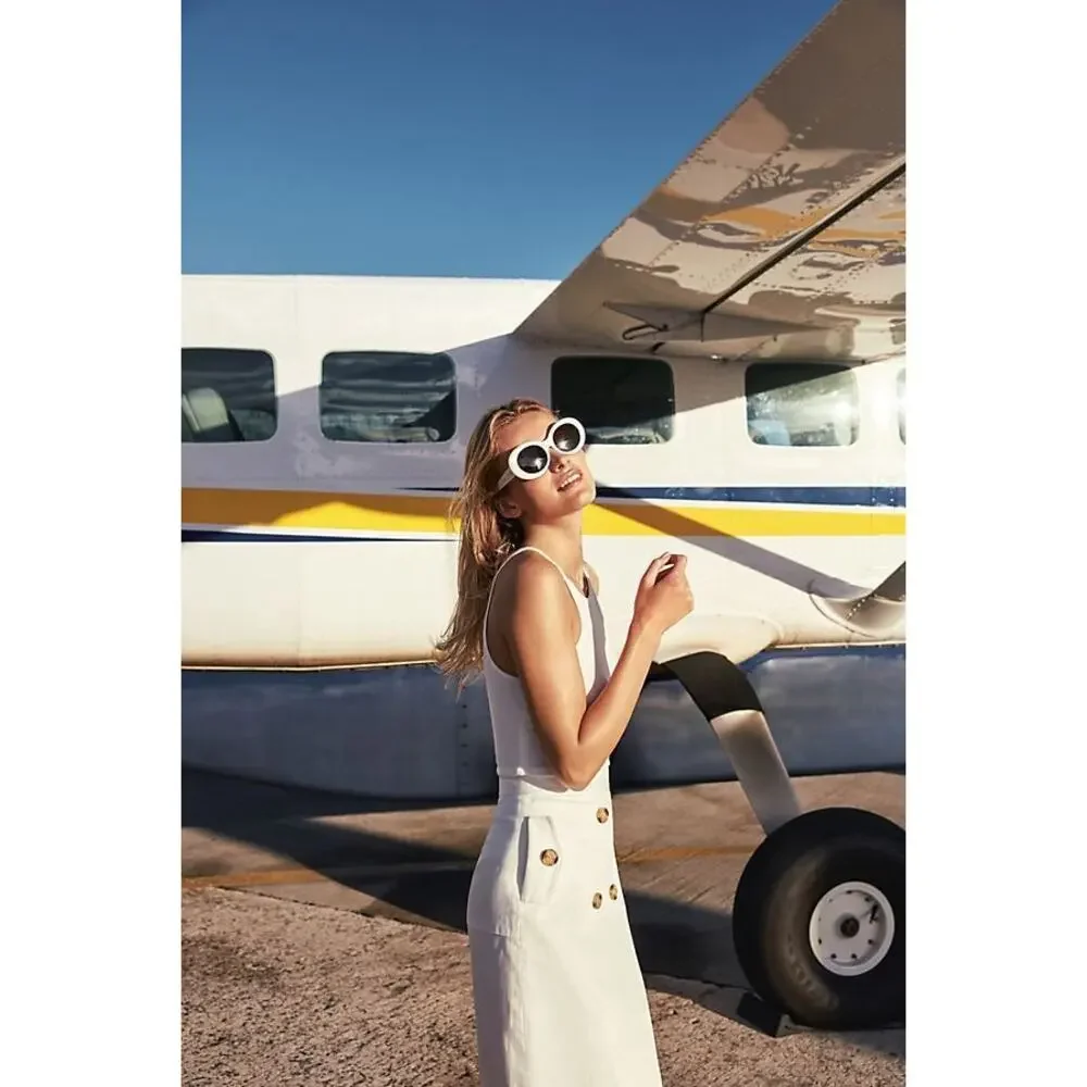 Anthropologie C/MEO Collective White Pencil Skirt with Buttons Detail Size xs - Picture 3 of 7
